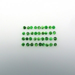 Granate Tsavorita redondo de 1 mm (aprox. 0,25 quilates), piedra natal de enero, facetado, color verde, para joyería (7652)