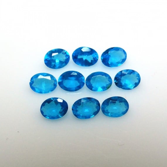 Neon Apatite Oval 4x3mm Approximately 1.40 Carat Nice Blue Color