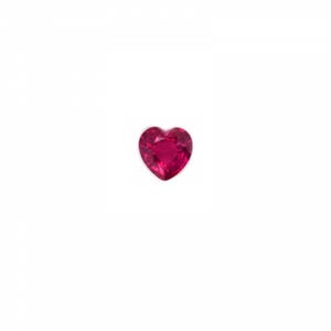 May include: A heart-shaped ruby gemstone with a deep red color.