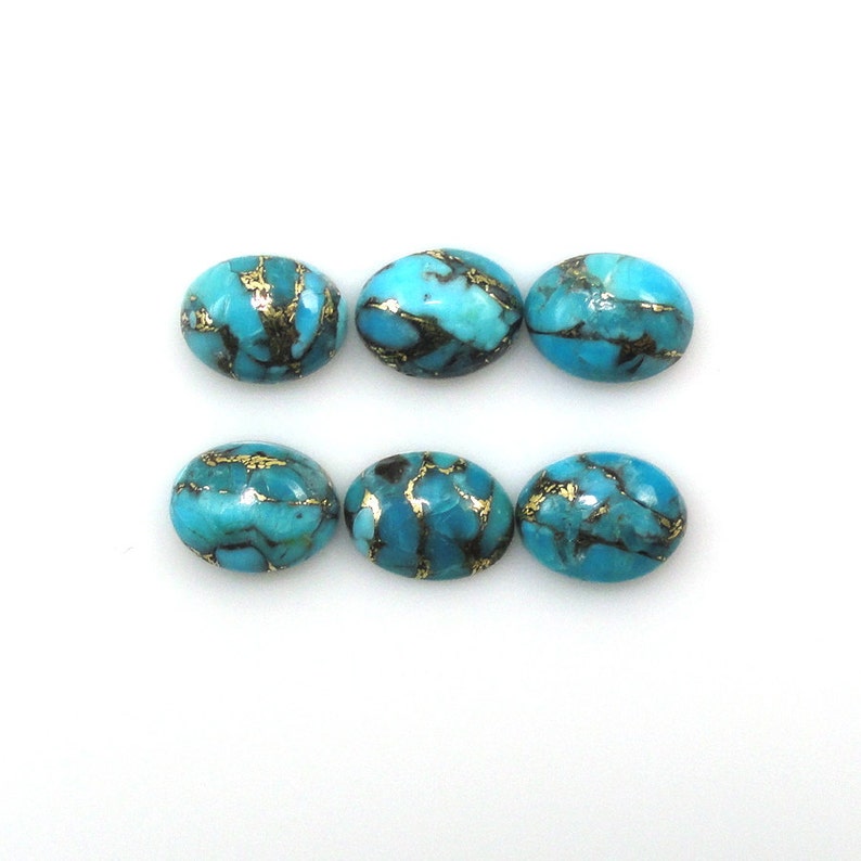 9x7mm Blue Copper Turquoise Cabochons Oval Shape Sale by Best | Etsy