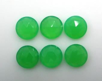 Chrysoprase Rose Cut Round  8mm Approximately 8 Carat, Delightful Stone of Green Ray, For Jewelry Making (10842)