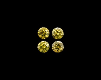 Diamante giallo rotondo 2,3 mm circa 0,21 carati, pietra portafortuna di aprile, diamante canarino, pietre preziose, per creazione di gioielli (39721)