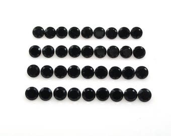 Black Spinel Round Shape 3mm Approximately 5 Carat, Pure Inky Black Color, Untreated, August Birthstone, Black Diamond Lookalike (7642)