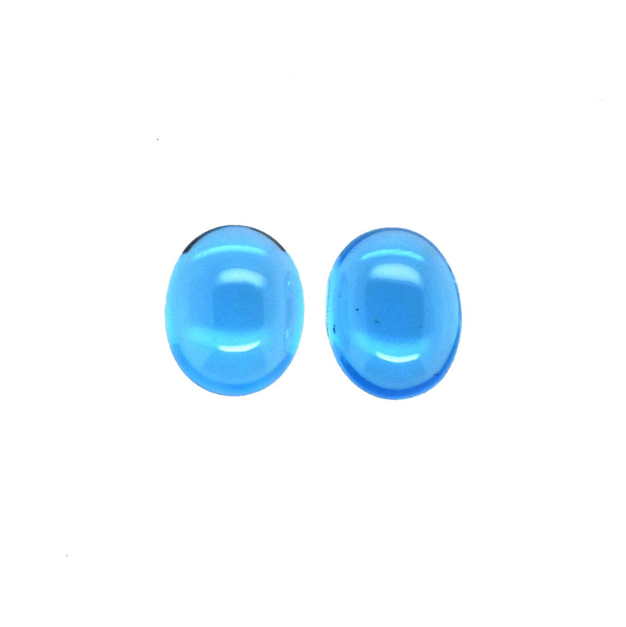 Swiss Blue Topaz Cab Oval 10x8mm Approximately 7 Carat  Matching Pair, December Birthstone, Beautiful Blue Cab ,For Earring Making (30284)