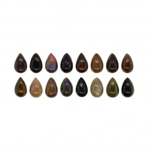 Ethiopian Black Opal Pear Shape 8x5mm Approximately 8 Carat, October Birthstone, Dark Black Tone With Play of Color, For Jewelry (16590)