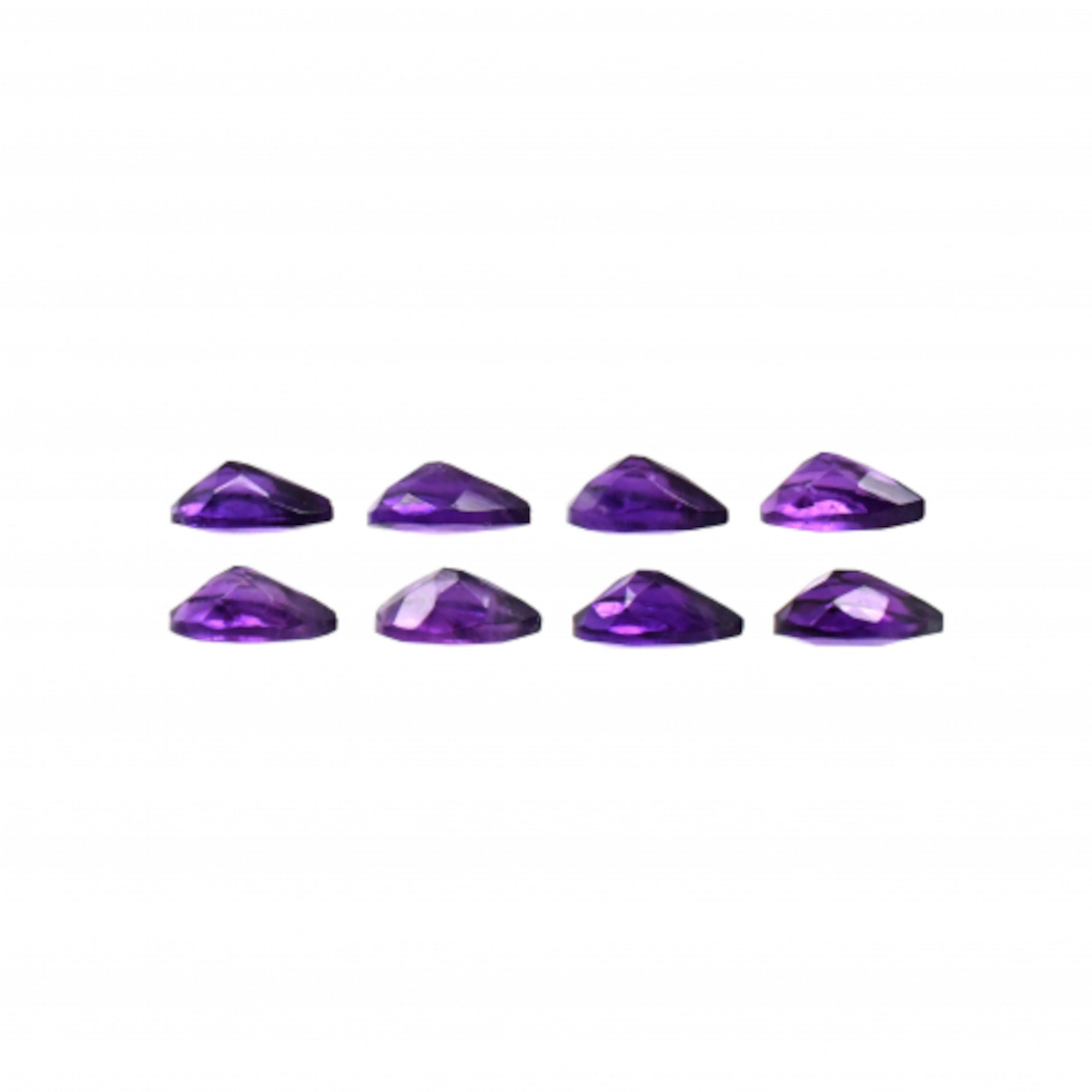 Lot De 4 Améthystes Facettées Poire 3 Mm + 1 Offerte !