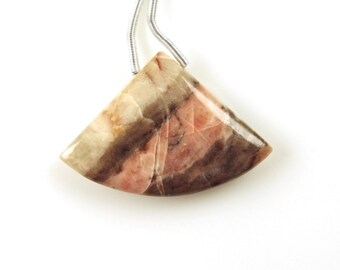Pink Kona Dolomite Fan Shape Drop, 35x24mm, Drilled Bead, Smooth Briolette (34768)