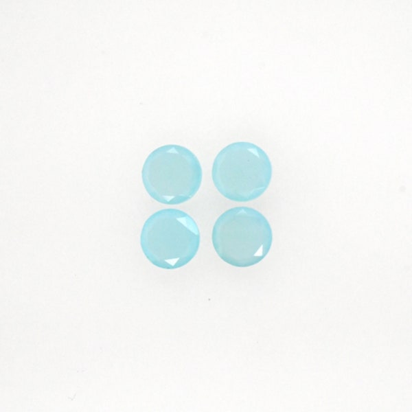 Peruvian Chalcedony Rose Cut Round Shape 10mm Approximately 10 Carat, Soft Blue Translucence, For Jewelry Making (10837)