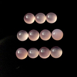 Pink Chalcedony Cab Round 7mm Approximately 15 Carat, Beautiful Pale Pink Color, Loose Cabochons For Jewelry Making (5691)