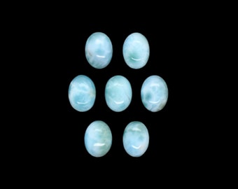 Larimar Cab Oval 8x6mm Approximately 8 Carat, Beautiful Dolphin Color Stone, Blue Pectolite, Loose Caribbean Sea Color Gemstones (3560)