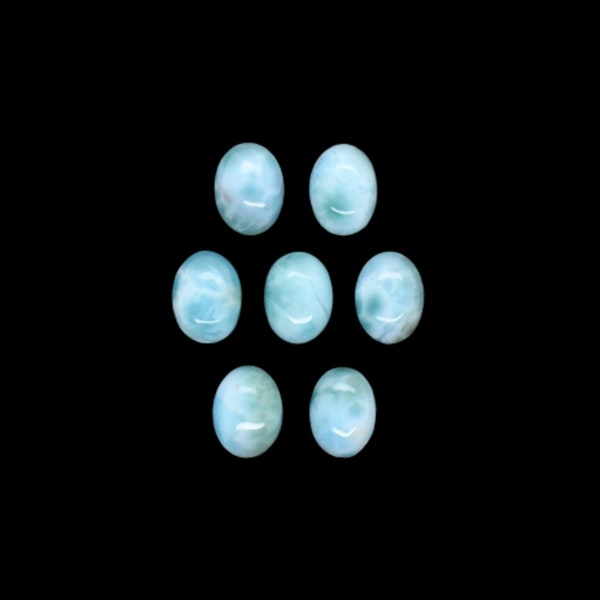 Larimar Cab Oval 8x6mm Approximately 8 Carat, Beautiful Dolphin Color Stone, Blue Pectolite, Loose Caribbean Sea Color Gemstones (3560)