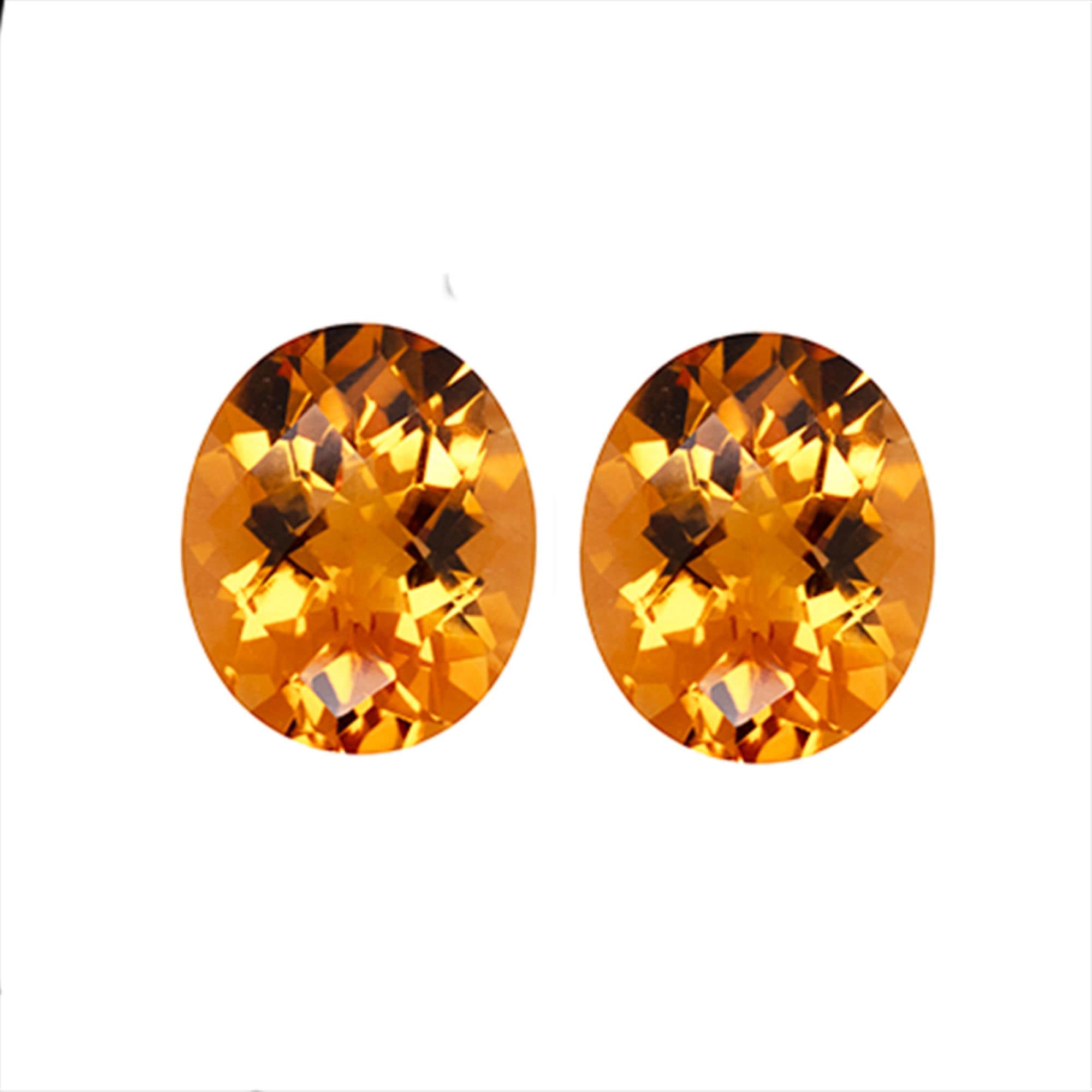 Citrine Oval 12x10mm Approximately 8 Carat Matching Pair,nice