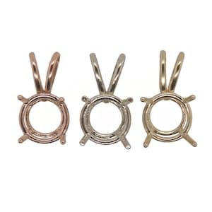 14K Gold Anhänger Doppeldraht Suche; Gelb-, Rosé- oder Weißgold; Rund 3 mm, 4 mm, 5 mm, 6 mm & 7 mm