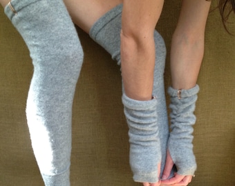 cashmere thigh highs, made from 100% recycled cashmere