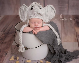 Baby Elephant Outfit - Newborn Elephant Photo Prop - Infant Elephant Costume - Little Peanut - Noah's Ark - Jungle Baby Shower Nursery Theme