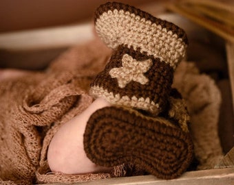 Baby Cowboy Boots - Newborn Cowgirl Booties  - My First Rodeo Shower Gift - Newborn Cowboy Photo Prop - Little Cowboy Theme