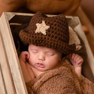 Baby Cowboy Hat - Crochet Cowboy Hat - Infant Cowboy Hat - Country Baby - Baby Cowboy - Baby Cowgirl - Newborn Cowboy Hat