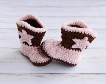 Pink Baby Girl Cowboy Boots - Country Baby Shoes - It's A Girl Gender Reveal Cowgirl Boots Idea - Cowgirl Theme Baby Shower Gift