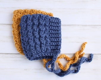 Bell Pixie Bonnet - Modern Baby Bonnet for Newborn to Toddler - Unisex Baby Gift - Gender Neutral Baby Bonnet