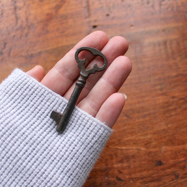 Sold Separately. Authentic Skeleton Key. Antique Master Door Key.  Heart Shaped Key. Unique Special Occasion Gift.