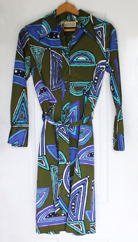 1970s LANVIN Dress. Mod Geometric Design. LANVIN … - image 1