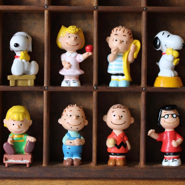 Vintage Peanuts Gang Figurines: Charlie Brown, Marcie, Schroeder