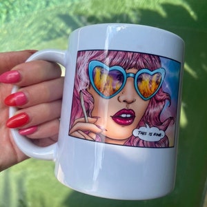 This Is Fine glossy mug