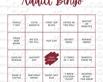 7 Brew Addict Bingo | Printable Coffee Game | Instant Download