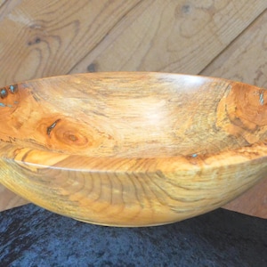 hardwood salad bowl, hand carved serving dish, alder fruit bowl, wooden salad bowl