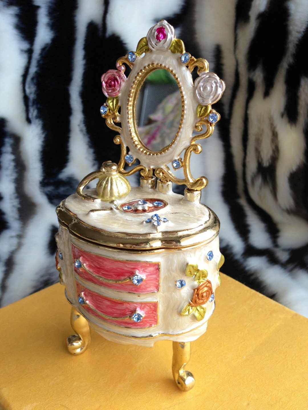 Japanese Vintage Jewelry Box Super Cute Hand Held Size Home Etsy