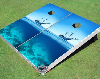 Custom Corn Hole Zig Zag Dock Graphic Cornhole Boards