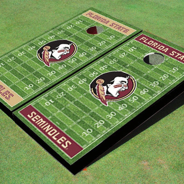 Florida State University Alternating Football Field Custom Cornhole Boards