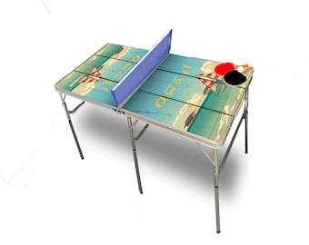 Beach Sail Boat Portable Tennis Ping Pong Folding Table w/Accessories