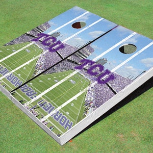 Texas Christian University &quot;TCU&quot; Stadium Long Stripe Themed Cornhole Boards