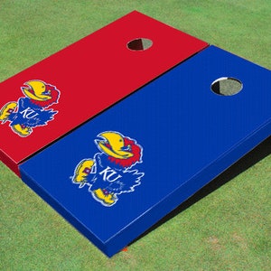 University Of Kansas Jayhawks Alternating Solid Cornhole Boards