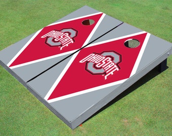 Ohio State University Red and Gray Matching Diamond Cornhole Boards