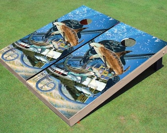 Custom Guy Harvey Pirates Sharks Cornhole Boards