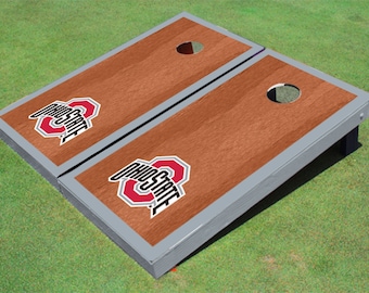 Ohio State University Gray Rosewood Matching Border Borders Cornhole Boards