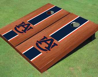 Auburn University Navy Rosewood Matching Long Strip Cornhole Boards