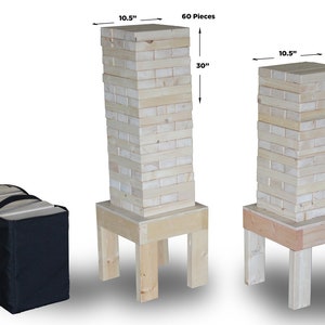 Giant Tumbler Tower Blocks - 24&quot; Tall - Stacks To Over 4 Feet Tall During Play - 48 Blocks