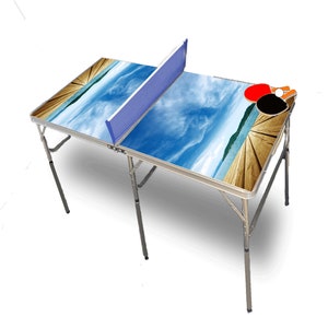 Beach Dock 3 Portable Tennis Ping Pong Folding Table w/Accessories