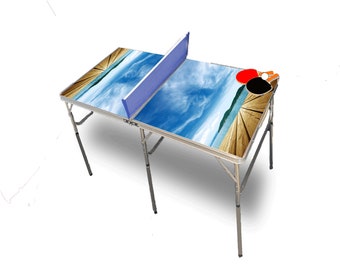Beach Dock 3 Portable Tennis Ping Pong Folding Table w/Accessories