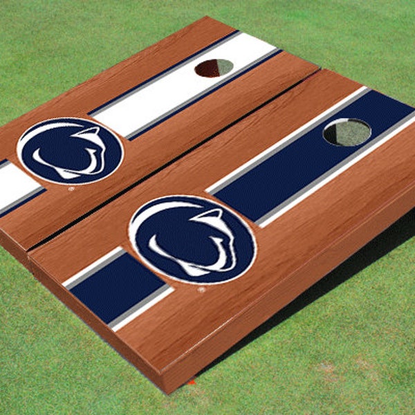 Penn State University Nittany Lions Rosewood Alternating Long Stripe Cornhole Boards