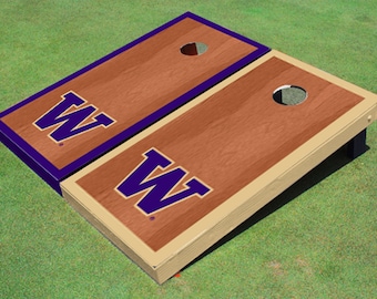 University Of Washington "W" Rosewood Alternating Border Cornhole Boards