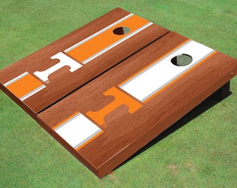 University Of Tennessee Rosewood Alternating Long Stripe Cornhole Boards