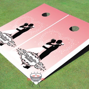 Custom Corn Hole Hug Wedding Themed Cornhole Boards