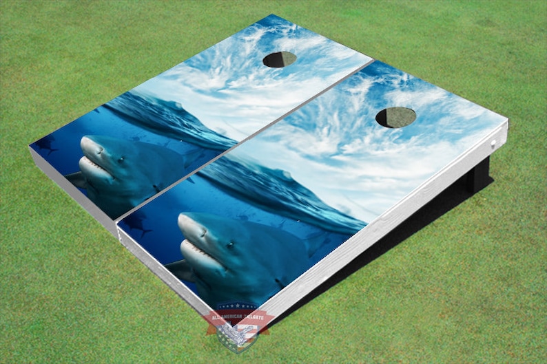 Custom Ocean and Sky View Graphic Cornhole Boards