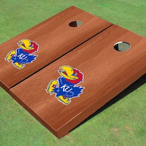 University Of Kansas Jayhawks Solid Rosewood Cornhole Boards