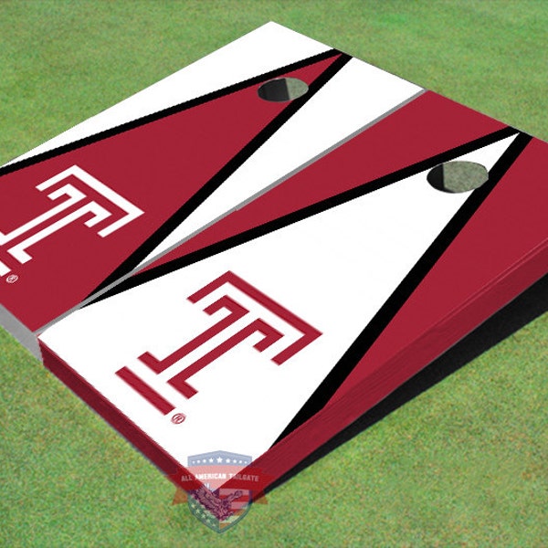 Corn Hole NCAA Temple University "T" Alternating Triangle Cornhole Boards