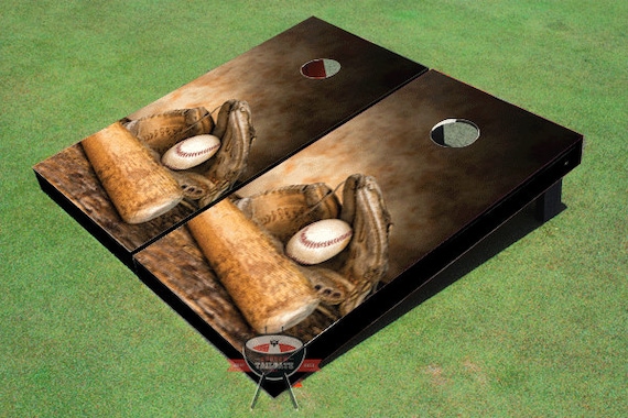 Custom Corn Hole Baseball Glove & Bat Graphic Cornhole Boards